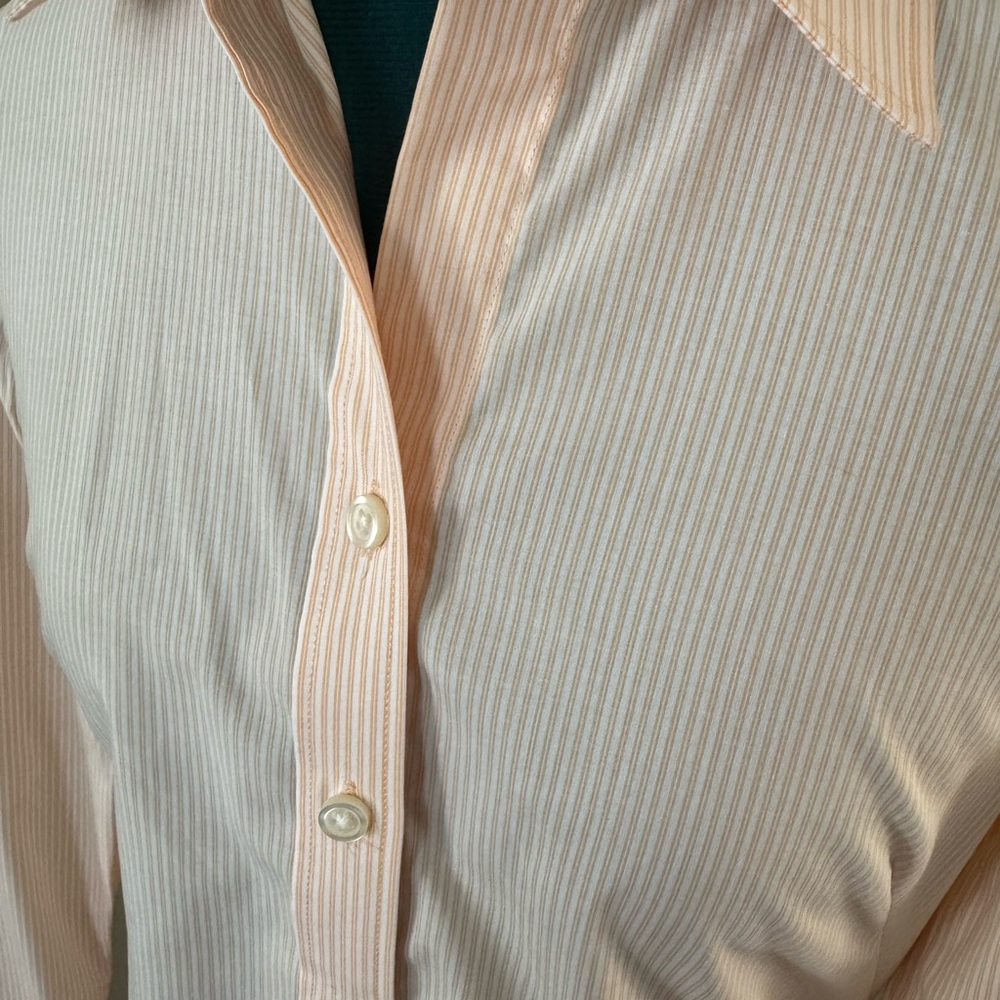 Banana Republic Peach Striped Button-Down Shirt - Picture 2 of 4